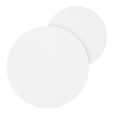 Lacrima loungetafels in wit aluminium en arctic white volkeramiek - Dia. 85/65 x H 35/30 cm