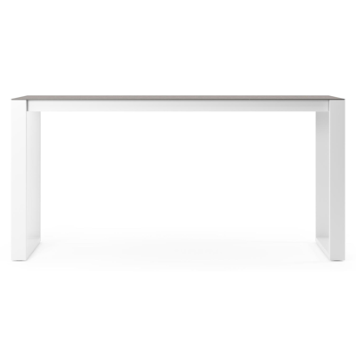 Verato bartafel rechthoekig in wit aluminium en volkeramiek Wulong - L 220 x B 70 x H 106 cm