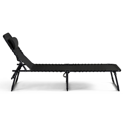 Ensemble de 2 chaises longues réglables Lira en acier noir avec textilène noir