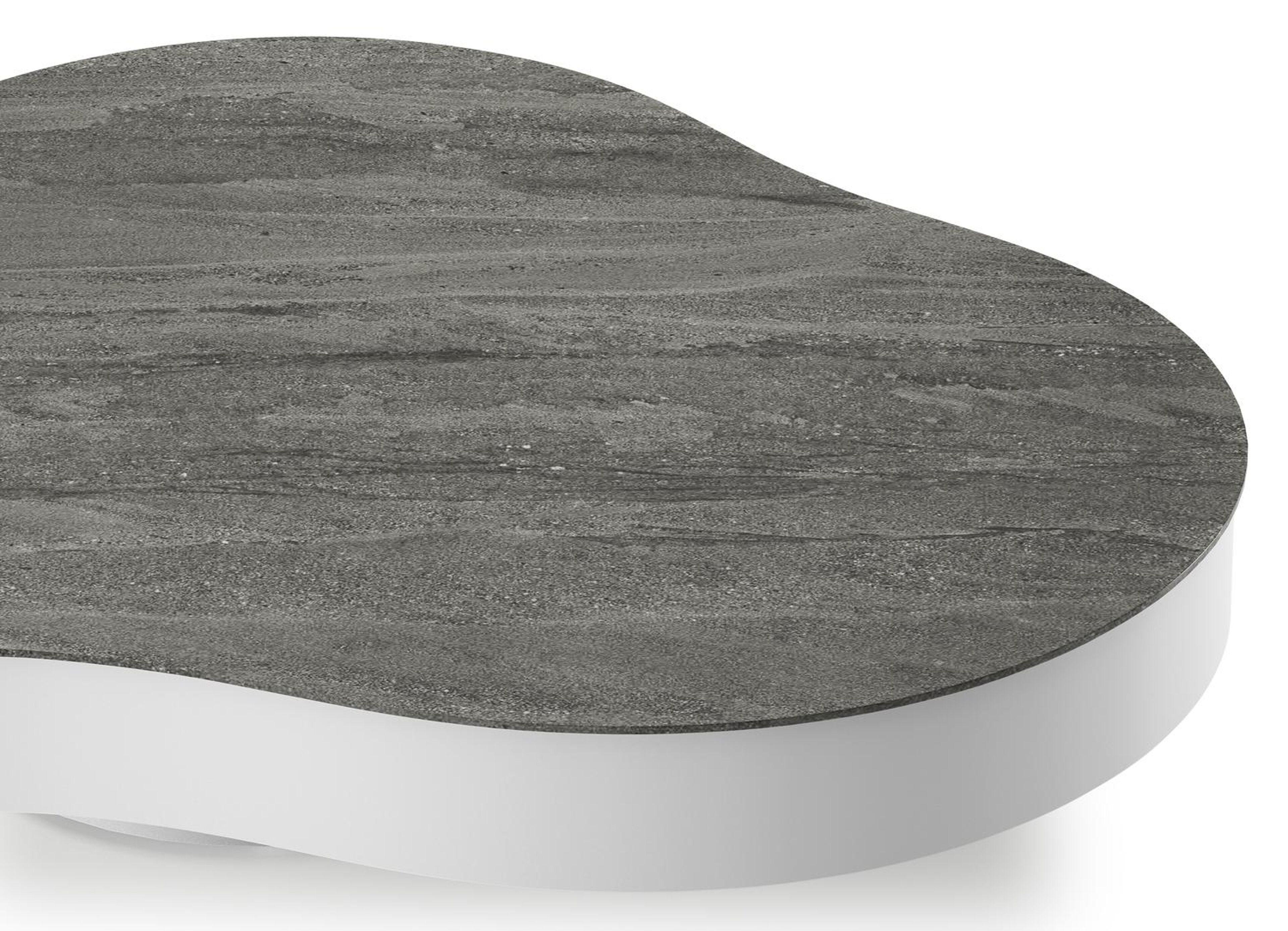 Lomano loungetafel cloud in wit aluminium en volkeramiek Aspen Grey - L 131 x B 108 x H 25 cm