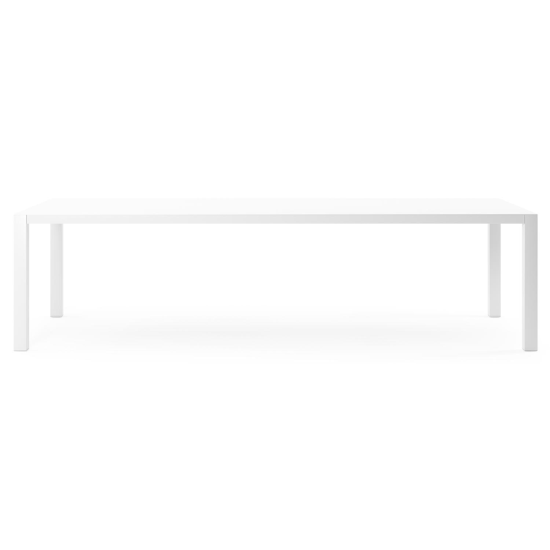 Como tuintafel in wit aluminium en volkeramiek arctic white - L 280 x B 110 x H 75 cm