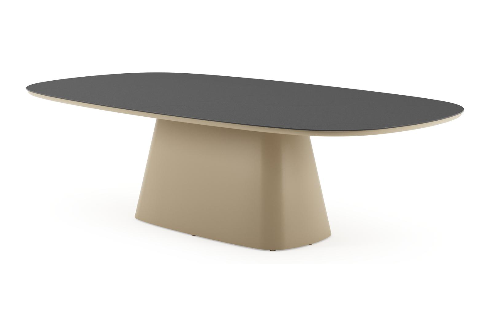 Amico tuintafel bombo xl in beige aluminium en volkeramiek Nero Black - L 270 x B 148 x H 73.5 cm