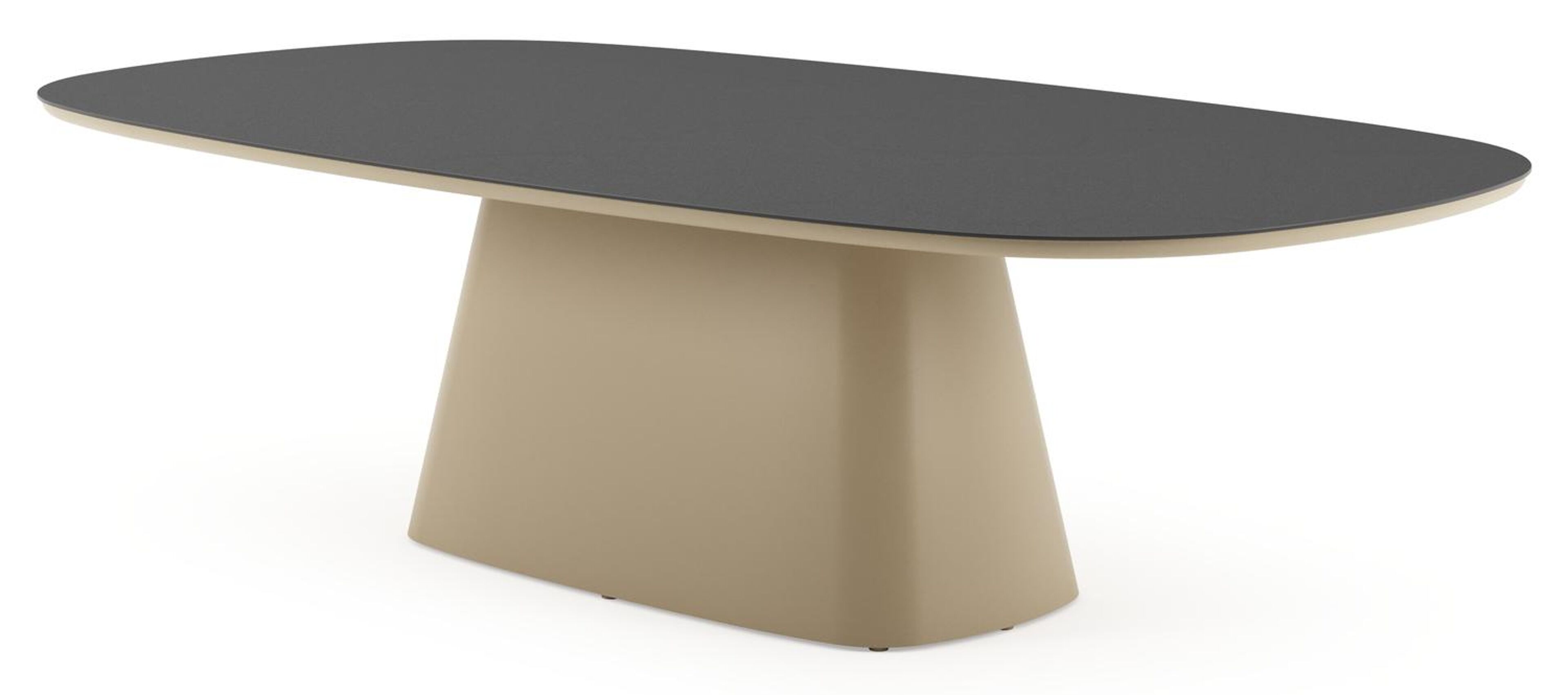 Table de jardin Amico bombo xl en aluminium beige et céramique pleine Nero Black - Lg. 270 x Lrg. 148 x Haut. 73.5 cm