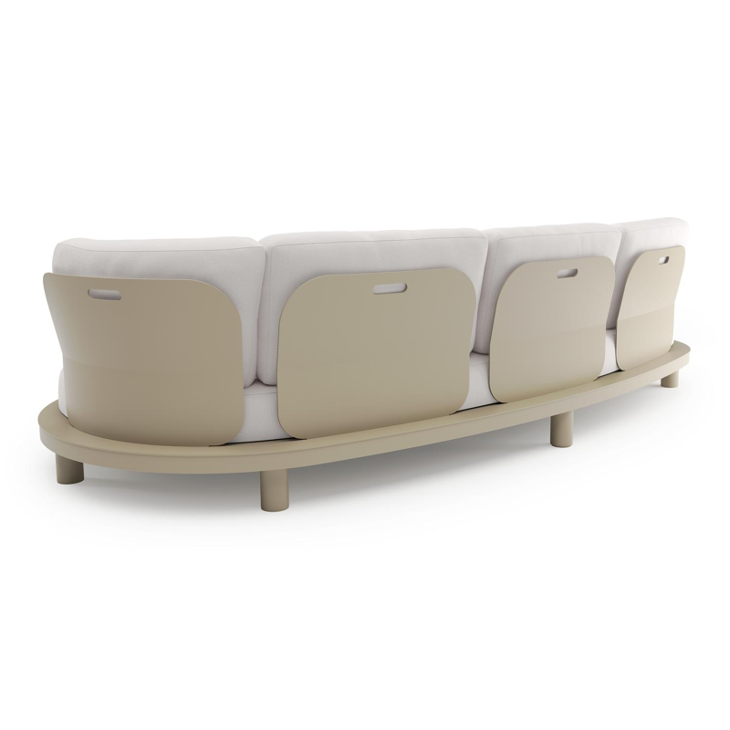 Donato loungebank in beige aluminium met savane whisper all weather sunbrella® luxe kussen