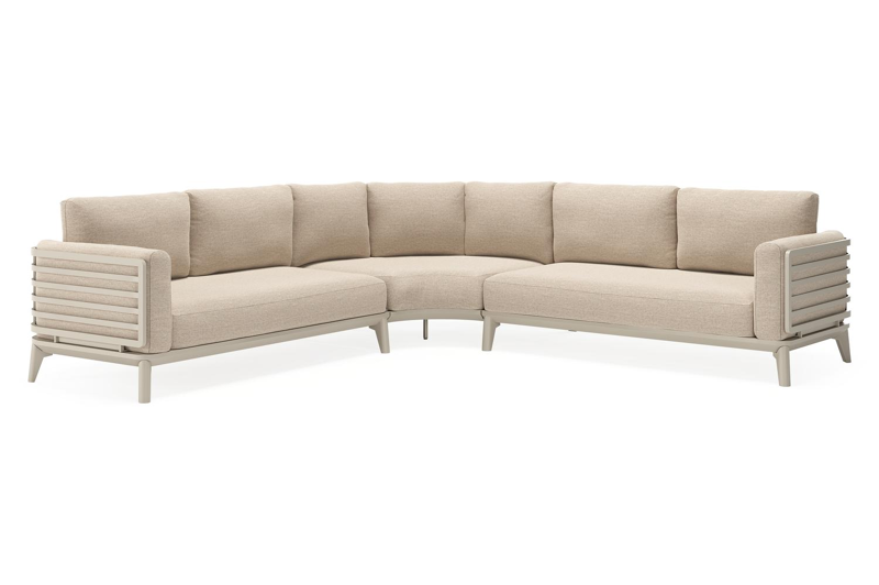 Mosa loungehoek in beige aluminium met rustic weather+ softtouch kussens