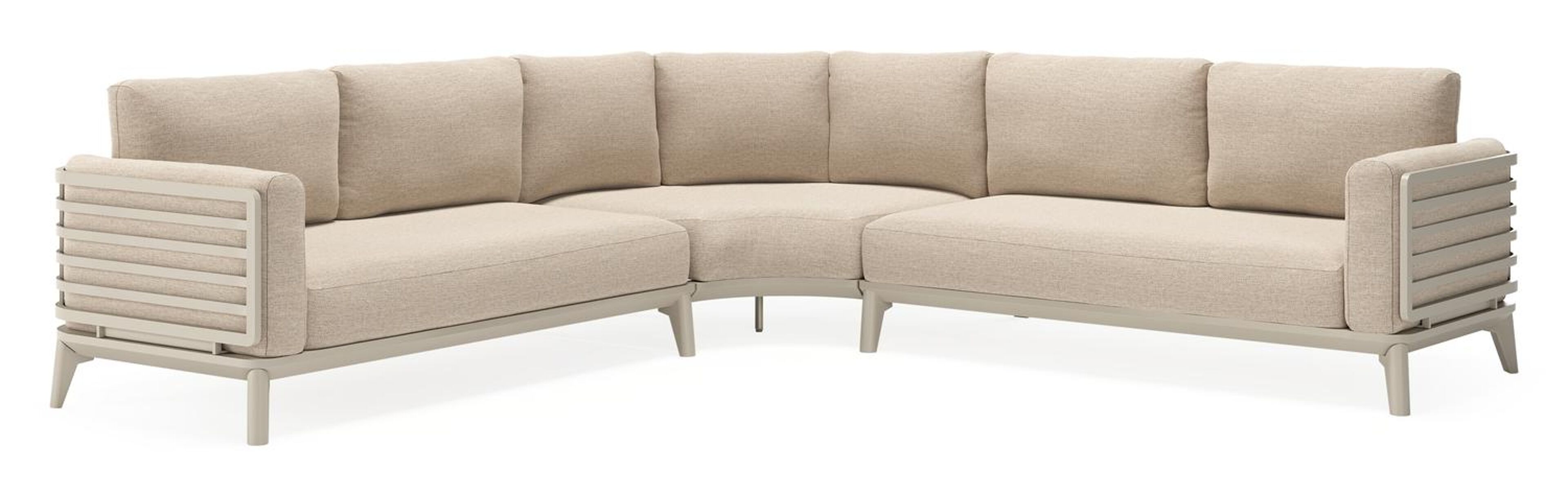 Mosa loungehoek in beige aluminium met rustic weather+ softtouch kussens