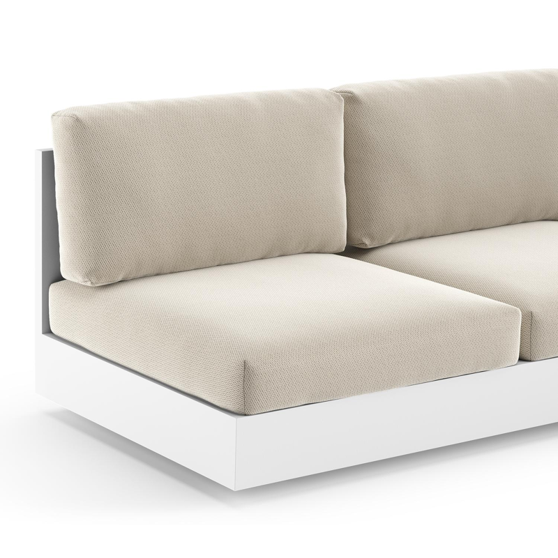 Como loungebank in wit aluminium met lopi marble all weather sunbrella® luxe kussen