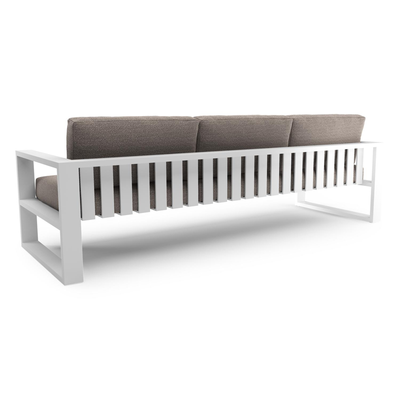 Verato loungebank in wit aluminium met wander granite all weather sunbrella® luxe kussen