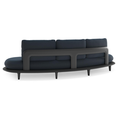 Bomero loungebank in zwart aluminium met heritage indigo all weather sunbrella® luxe kussen