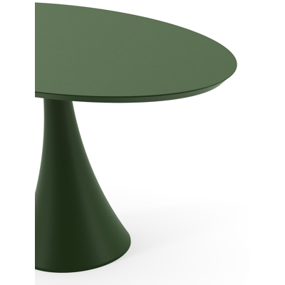 Table de jardin Fano ovale en aluminium vert - Lg. 140 x Lrg. 80 x Haut. 75 cm