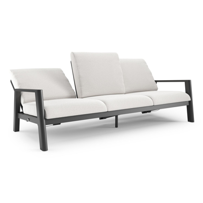 Cirello loungebank in zwart aluminium met soul optik all weather solica kussen