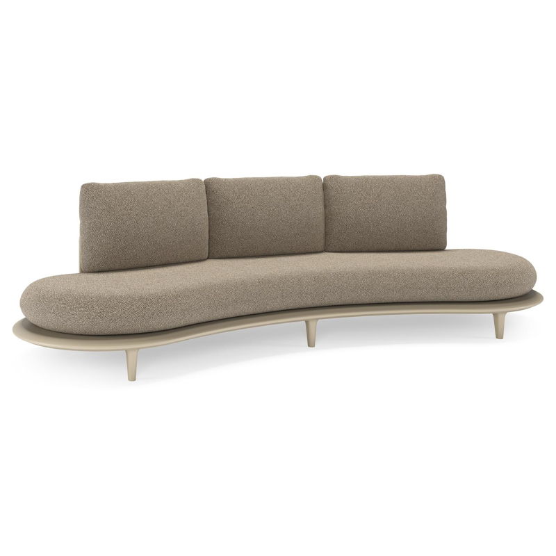 Bomero loungebank in beige aluminium met madagascar burch all weather cosytica kussen
