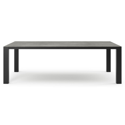 Table de jardin Nano en aluminium noir et céramique pleine aspen grey - Lg 240 x Larg. 148 x H 75 cm