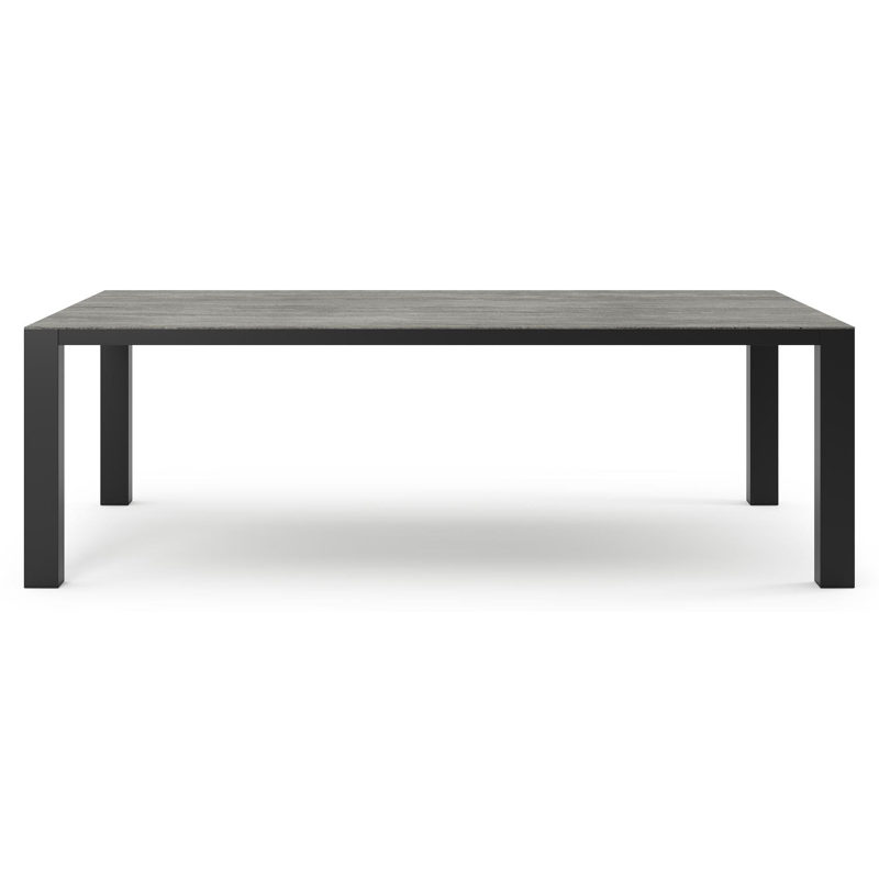 Nano tuintafel in zwart aluminium en volkeramiek aspen grey - L 240 x B 148 x H 75 cm