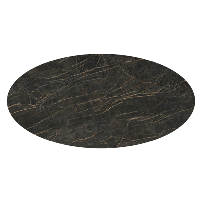 Fano tuintafel ovaal in beige aluminium en volkeramiek Black Obsession - L 290 x B 148 x H 75 cm
