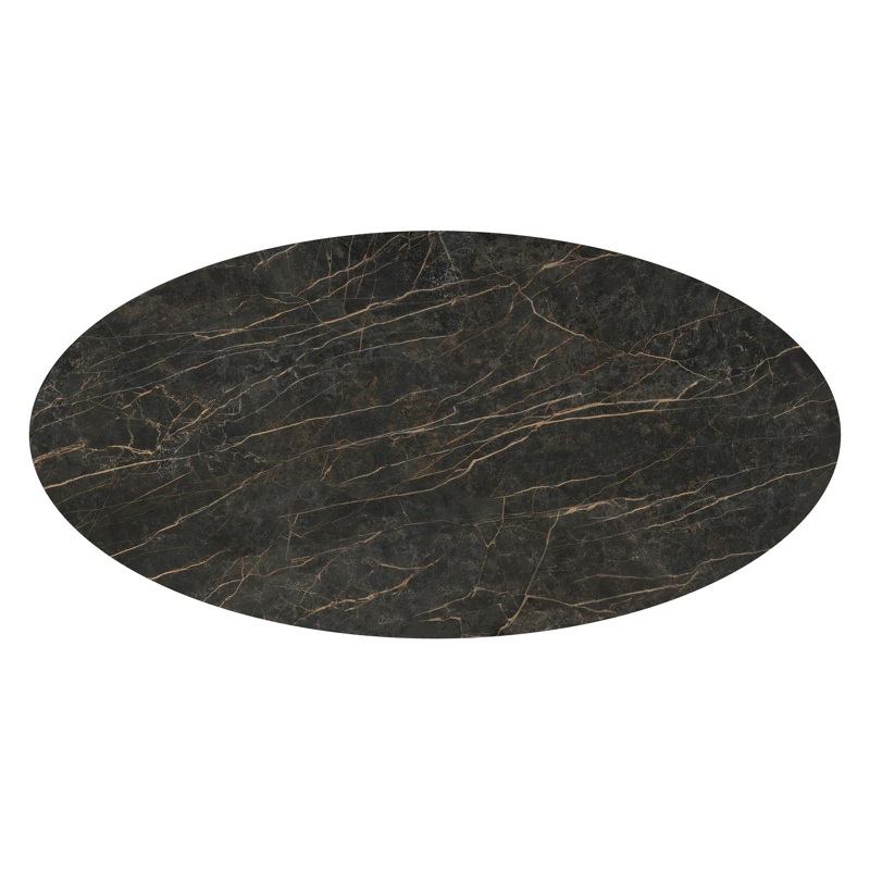Fano tuintafel ovaal in beige aluminium en volkeramiek Black Obsession - L 290 x B 148 x H 75 cm