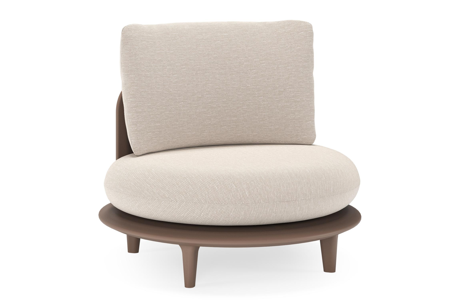 Bomero loungestoel in taupe aluminium met slow farafra all weather sunbrella® luxe kussen