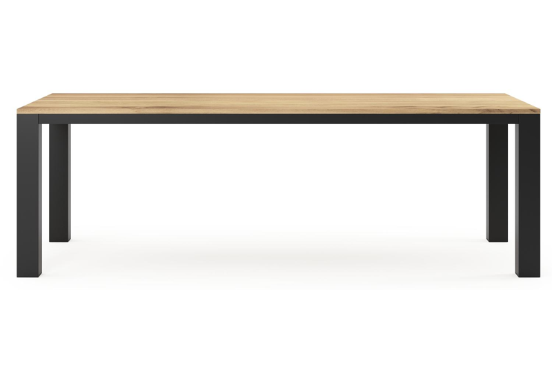 Nano tuintafel in zwart aluminium en teak - L 240 x B 100 x H 75 cm