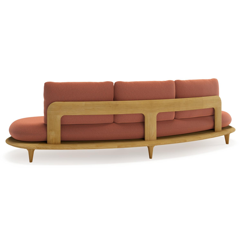 Bomero loungebank in teak met heritage rust all weather sunbrella® luxe kussen