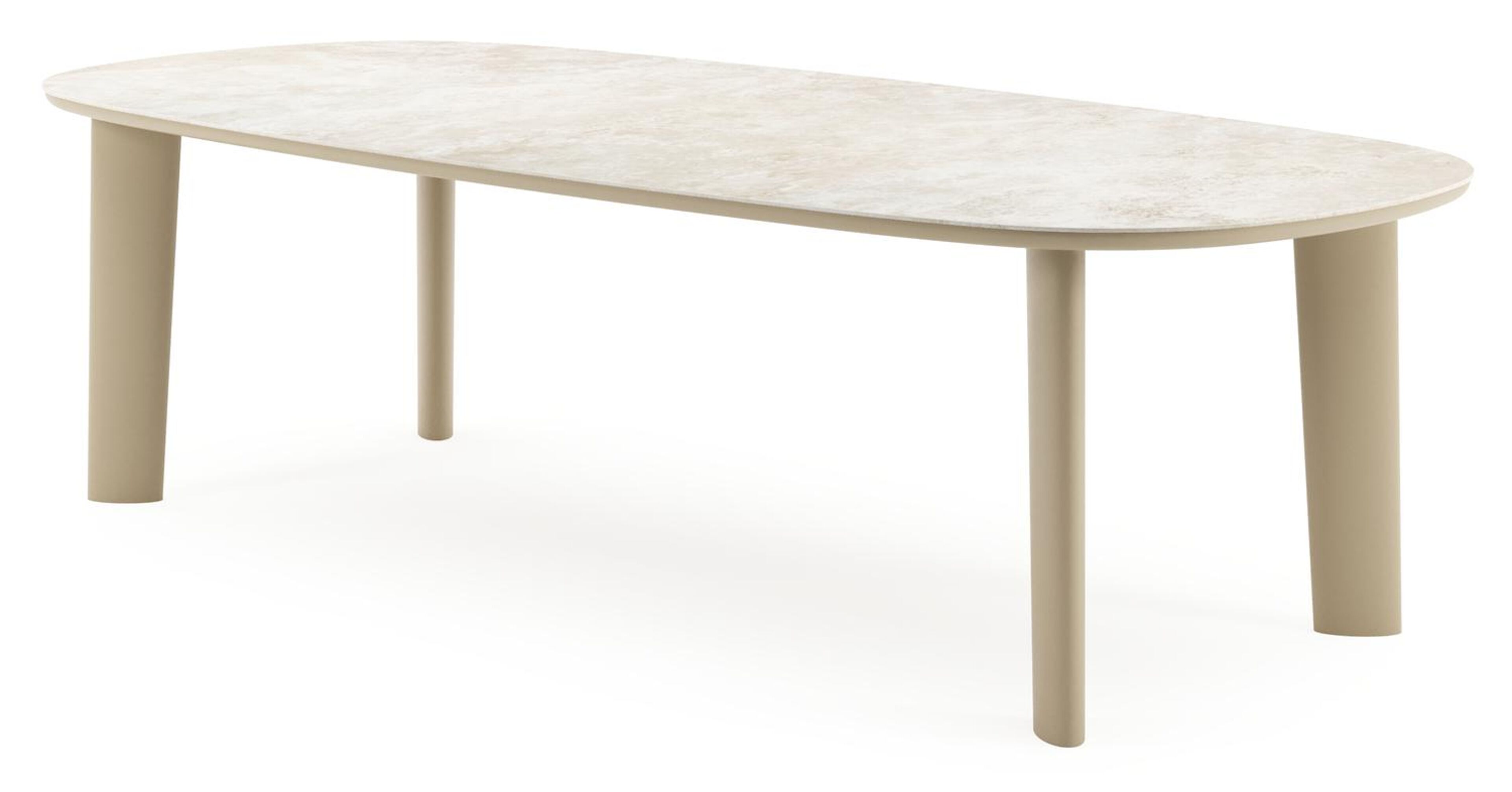 Amico tuintafel bombo in beige aluminium en volkeramiek Rapolano - L 270 x B 125 x H 74 cm