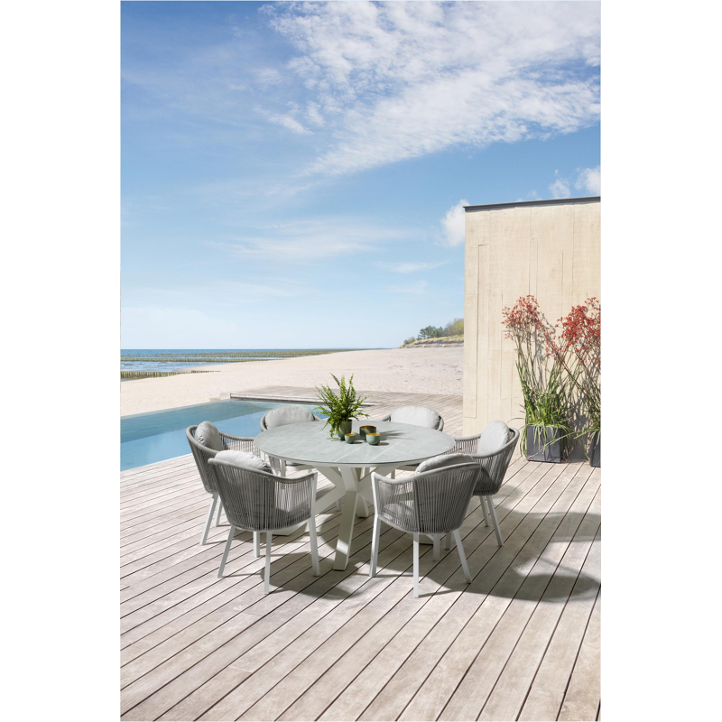 Coussin de chaise (siège et dos) Nano en corde en all weather sunbrella® luxe natte grey chine