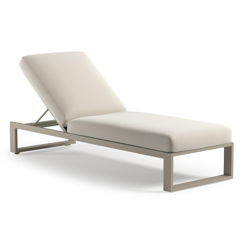 Verato verstelbaar ligbed in beige aluminium met savane white all weather sunbrella® luxe
