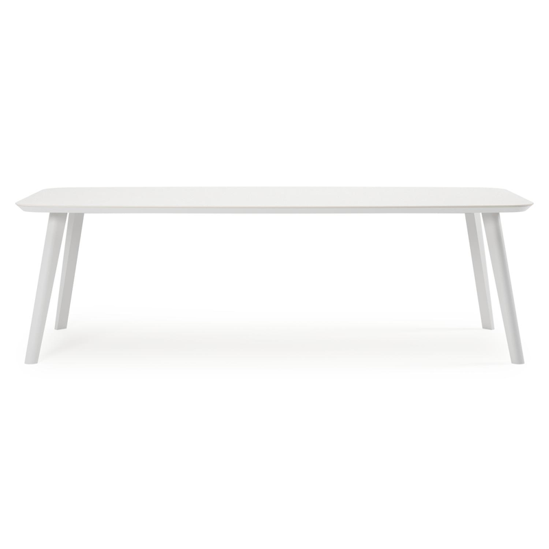 Mosa tuintafel bootvorm in wit aluminium en sintered stone Topo minerale - L 240 x B 110 x H 74 cm