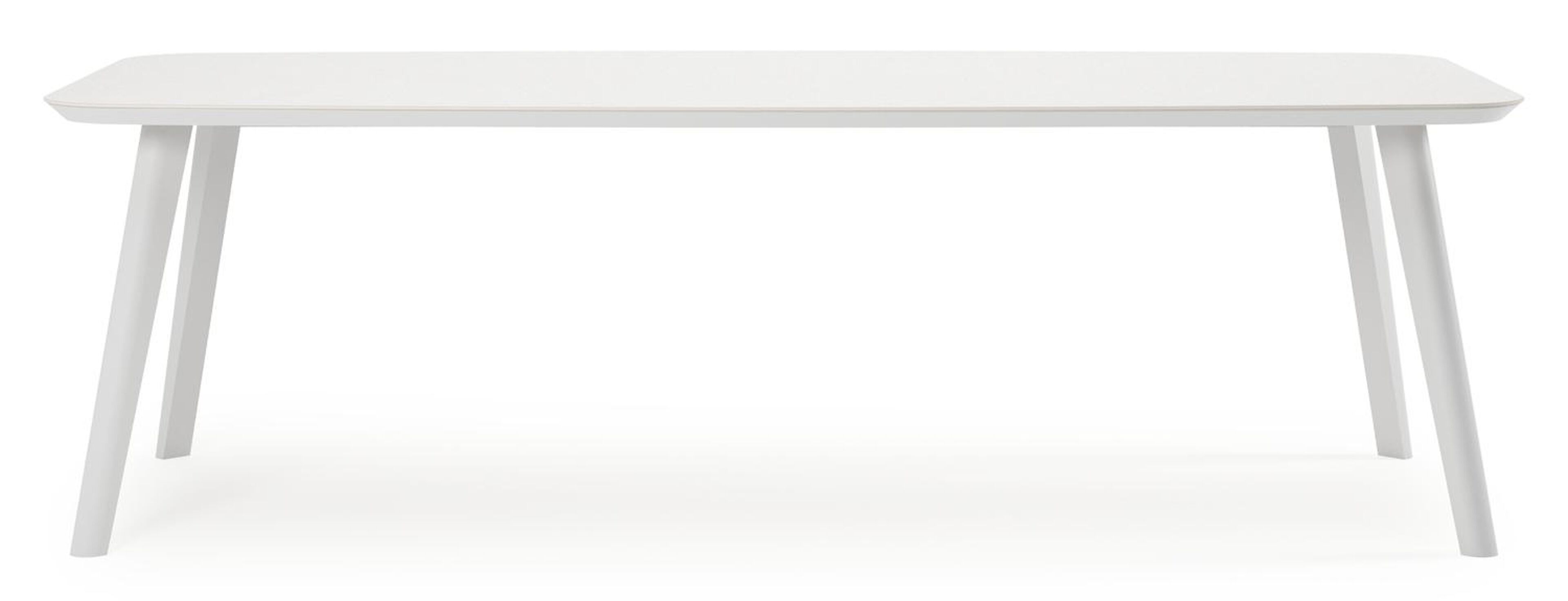 Mosa bootvormige tuinset in wit aluminium en sintered stone topo minerale met 6 Amalfi tuinstoelen