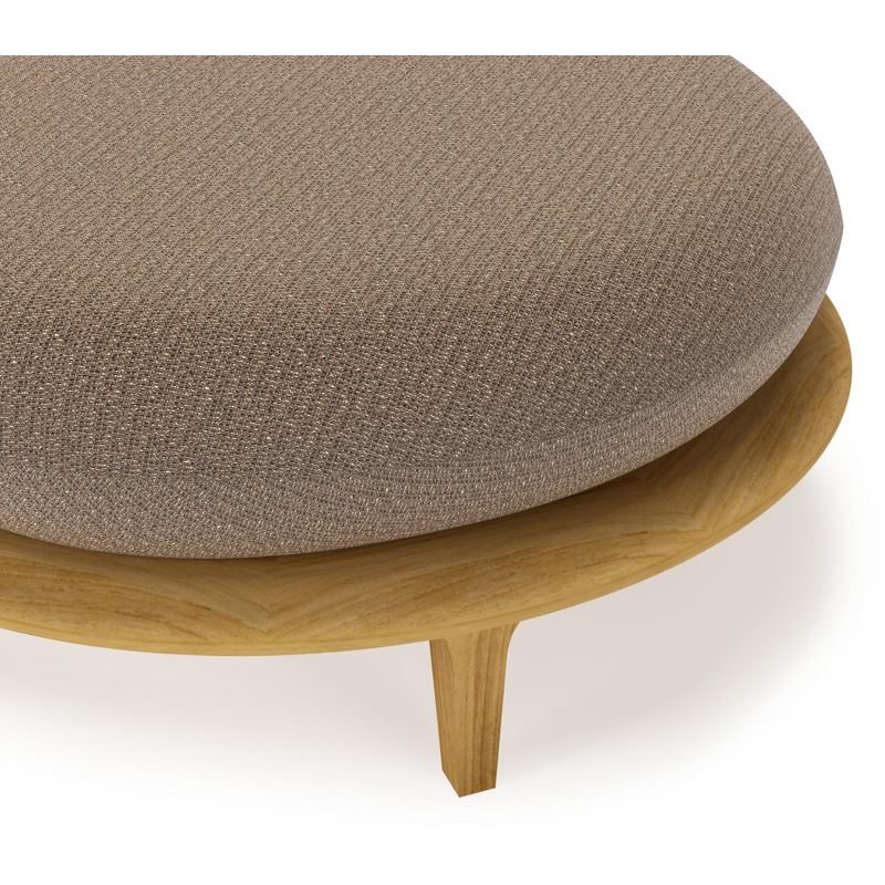 Bomero poef in teak met firenze bamboe all weather solica kussen