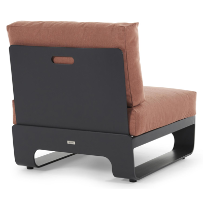 Atessa loungezetel 1-zit in zwart aluminium met heritage rust all weather sunbrella® luxe kussen