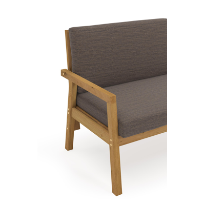 Salon de jardin Evora en acacia  avec coussins en polyester  et table de basse