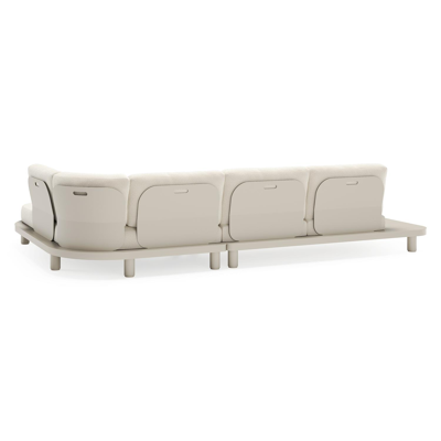 Donato loungehoek in beige aluminium met althea off white all weather cosytica kussen