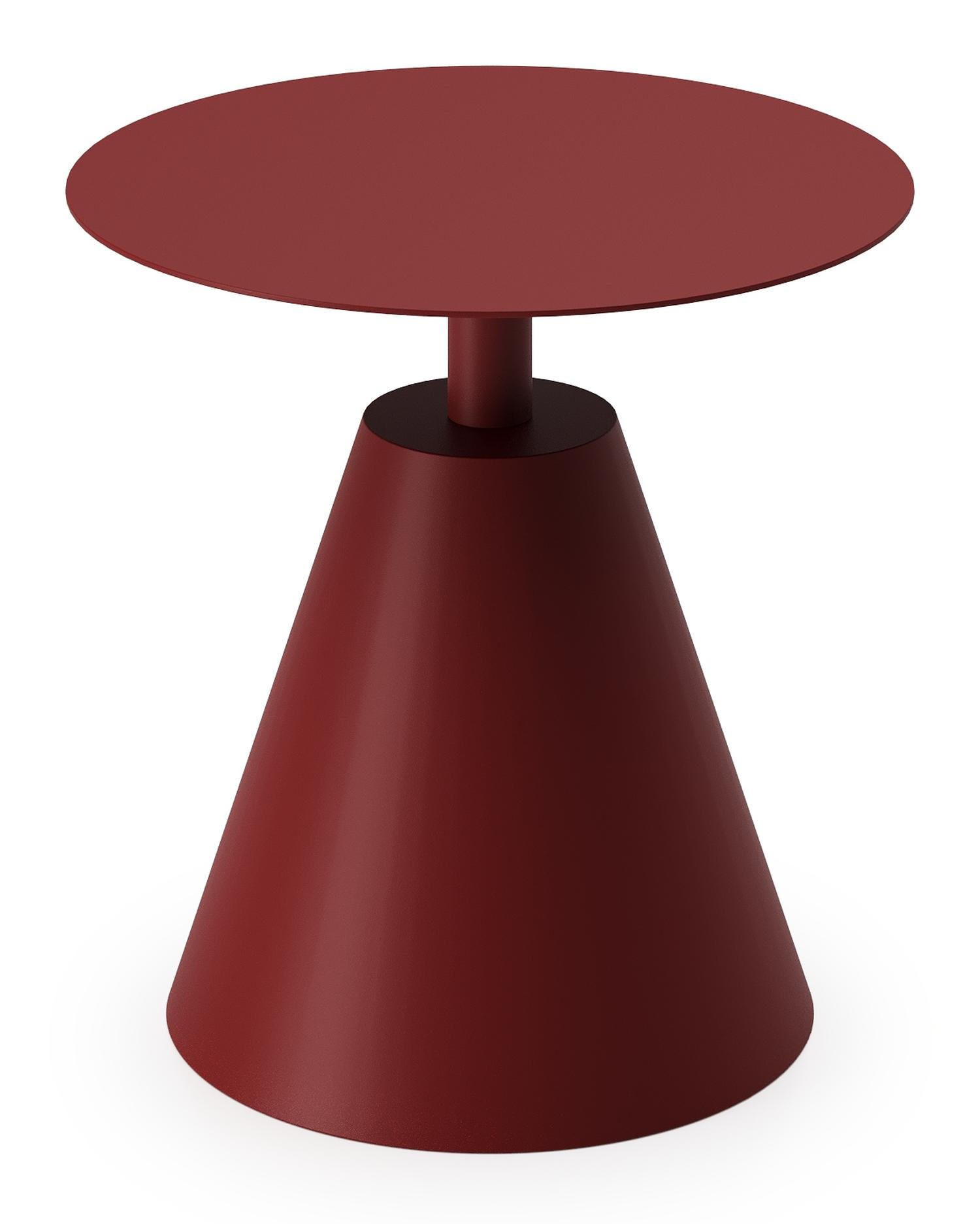 Table d'appoint Lucca en aluminium ruby - Diam. 50 cm