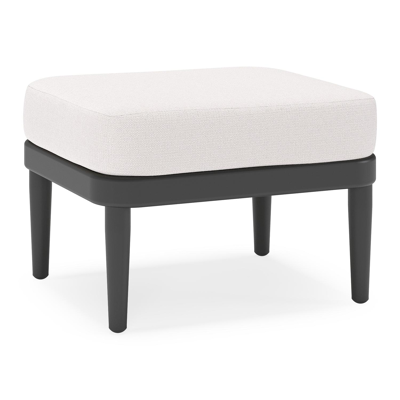 Pouf Orso en aluminium noir et coussins en all weather sunbrella® luxe Savane Whisper