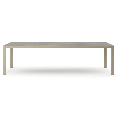 Como tuintafel rechthoekig in beige aluminium en volkeramiek Aspen Grey - L 280 x B 110 x H 73 cm