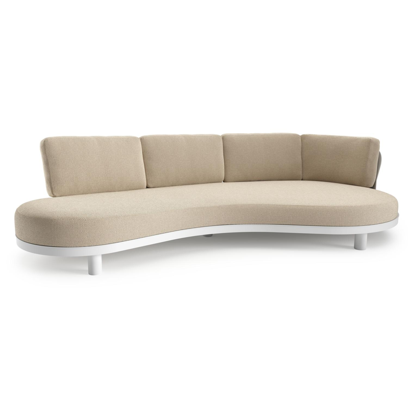 Donato loungebank in wit aluminium met althea chalk all weather cosytica kussen