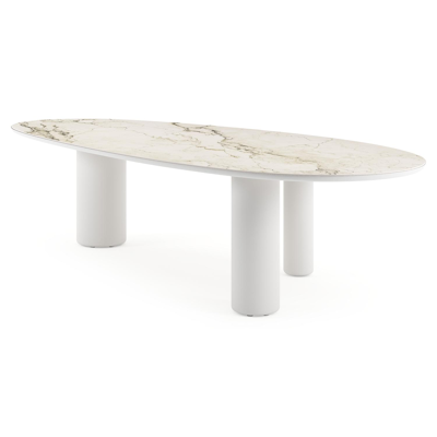 Amico tuintafel mango in wit aluminium en volkeramiek Colorado Dunes - L 320 x B 140 x H 73.5 cm