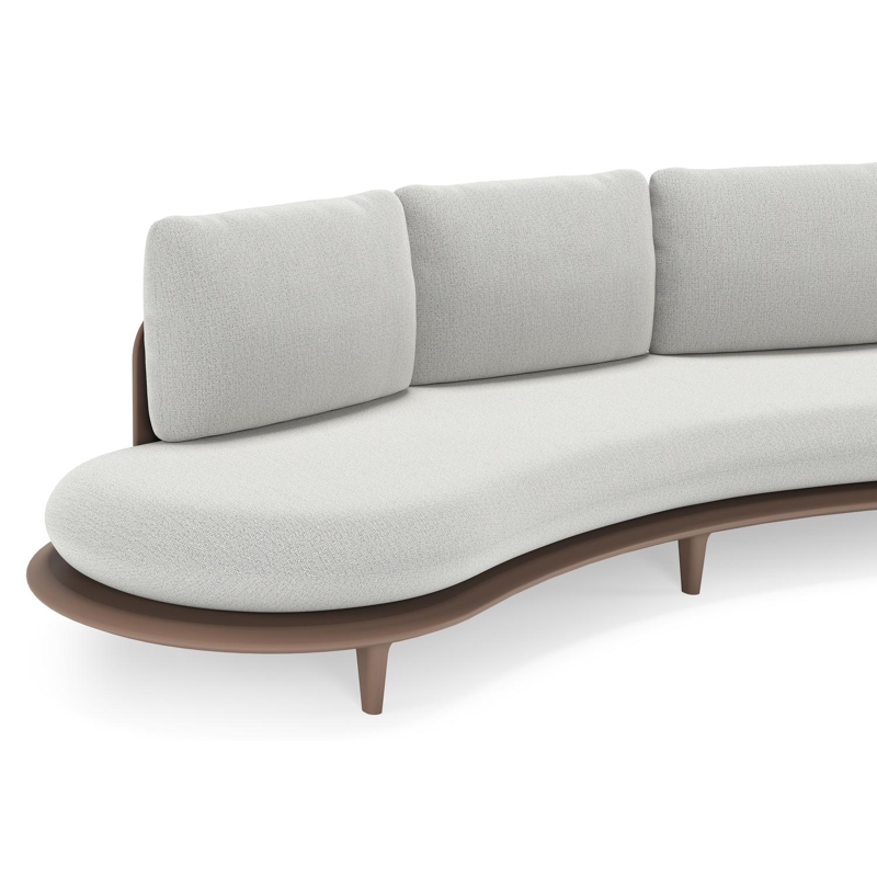 Bomero loungeset in taupe aluminium met savane nimbus all weather sunbrella® luxe kussen