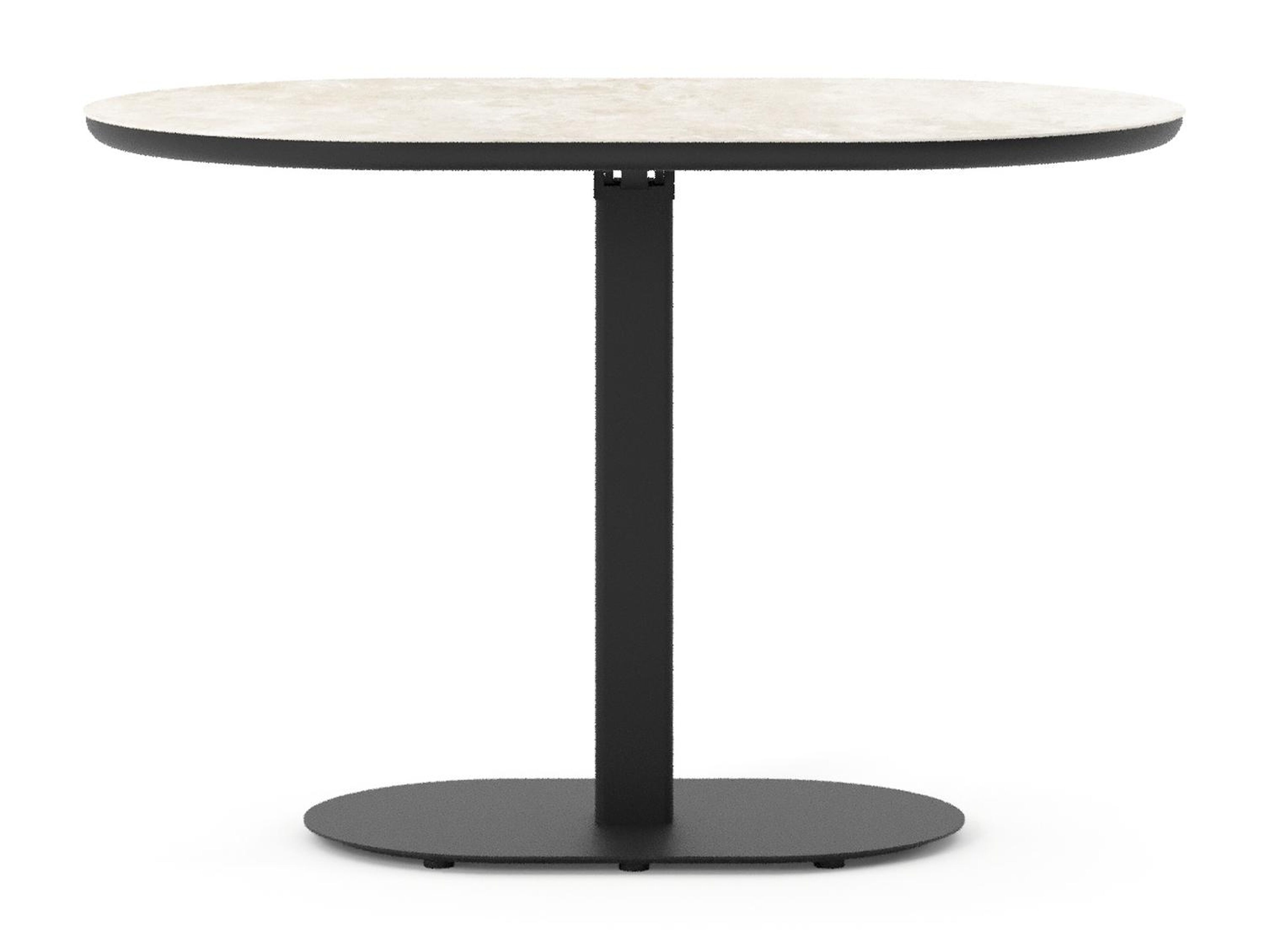 Table de jardin Teramo inclinable bombo en aluminium noir et céramique pleine Rapolano - Lg. 110 x Lrg. 70 x Haut. 74 cm