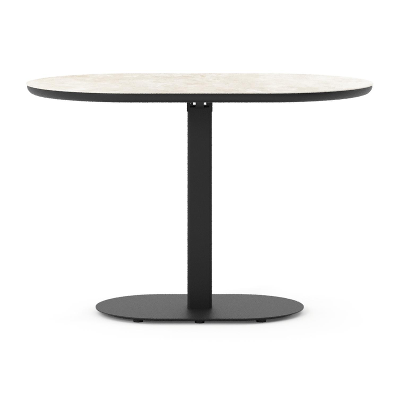 Table de jardin Teramo inclinable bombo en aluminium noir et céramique pleine Rapolano - Lg. 110 x Lrg. 70 x Haut. 74 cm