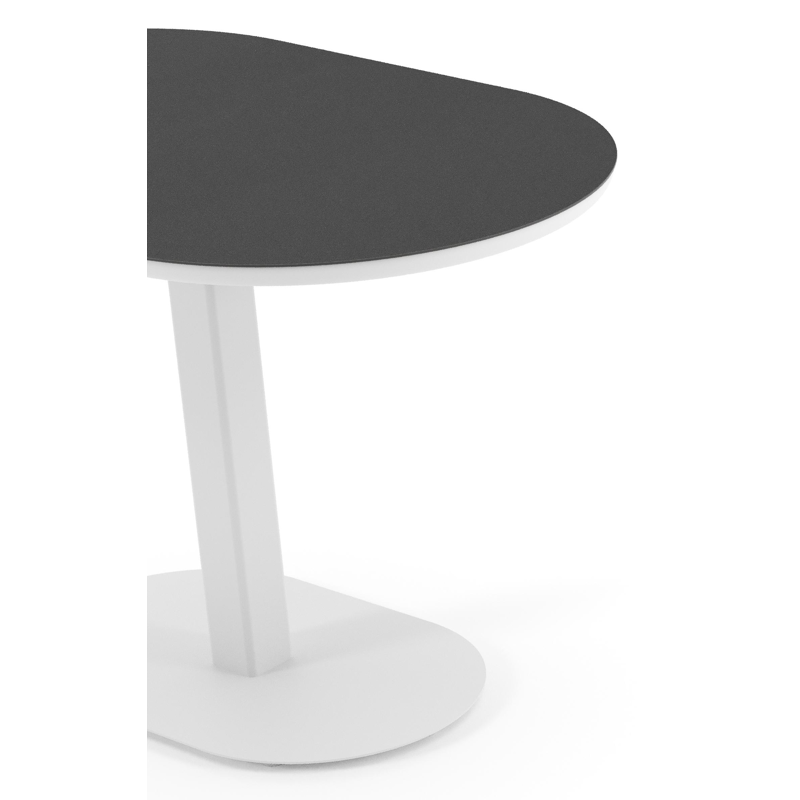Teramo kantelbare tuintafel bombo in wit aluminium en volkeramiek Nero Black - L 110 x B 70 x H 74 cm