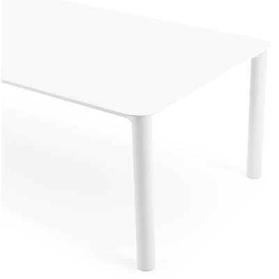 Orso tuintafel rechthoekig afgerond in wit aluminium en volkeramiek arctic white - L 290 x B 110 x H 73.5 cm