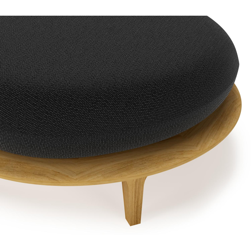 Bomero poef in teak met lopi baribal all weather sunbrella® luxe kussen