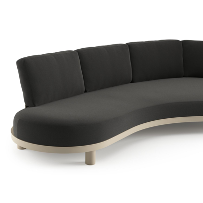 Donato loungebank in beige aluminium met natte sooty all weather sunbrella® luxe kussen