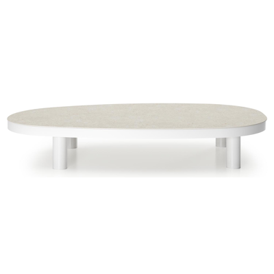 Donato loungetafel in wit aluminium en shilin volkeramiek - L 151 x B 90 x H 25 cm