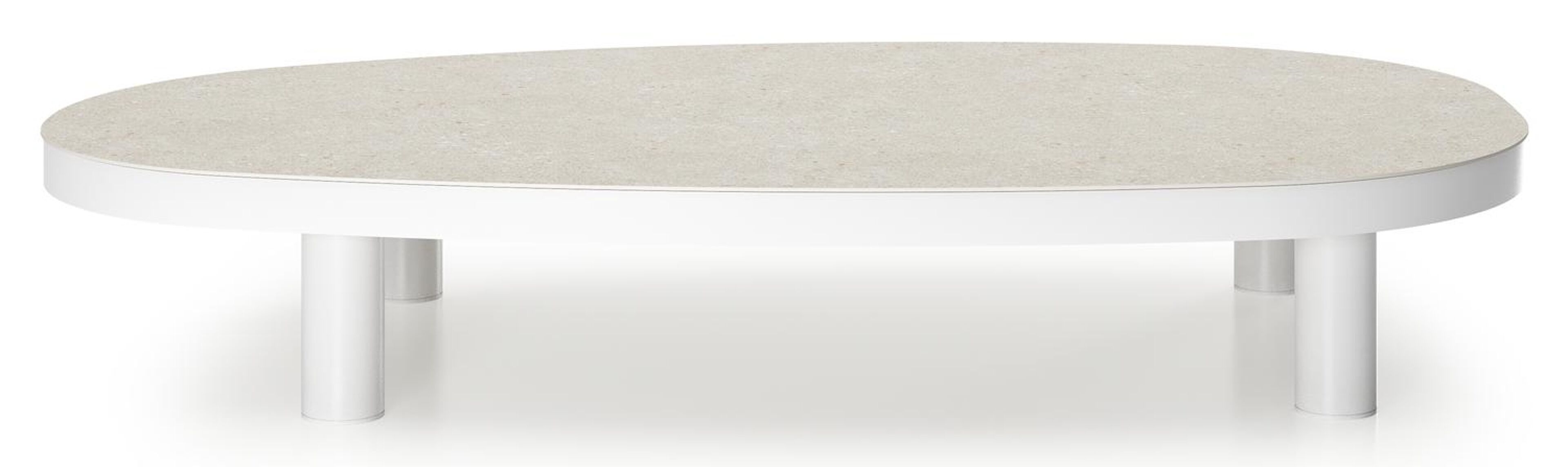 Donato loungetafel in wit aluminium en shilin volkeramiek - L 151 x B 90 x H 25 cm