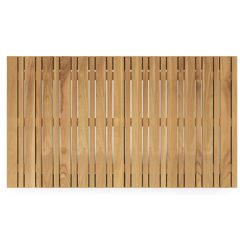 Como loungetafel in zwart aluminium en naturel teak - L 140 x B 80 x H 20 cm