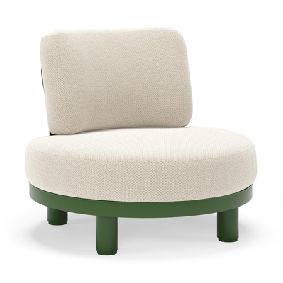 Donato loungestoel in groen aluminium met all weather sunbrella® luxe Lopi Marble kussen