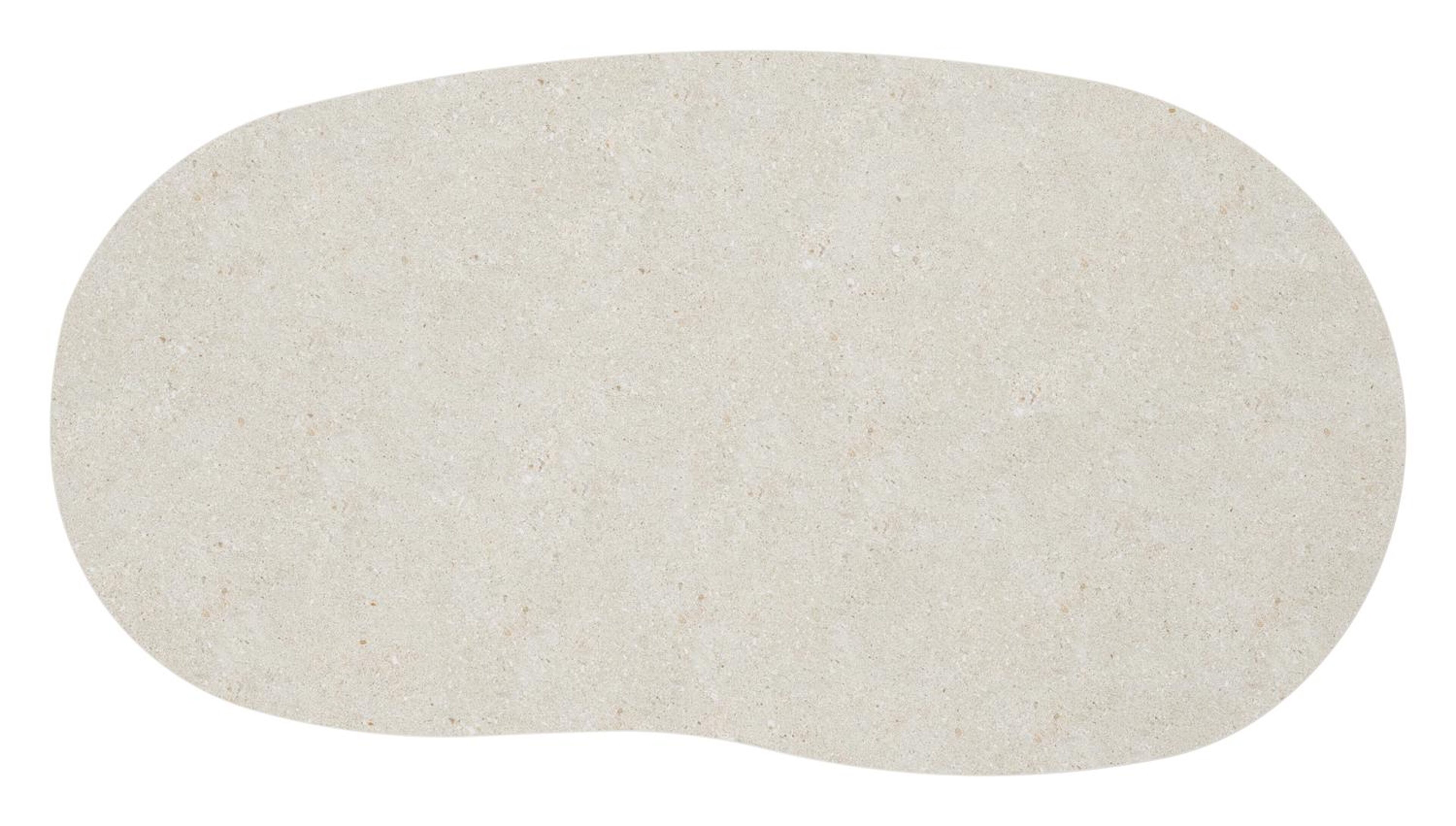 Table de basse Amico organique en aluminium blanc et céramique pleine Shilin - Lg. 170 x Lrg. 91 x Haut. 25 cm
