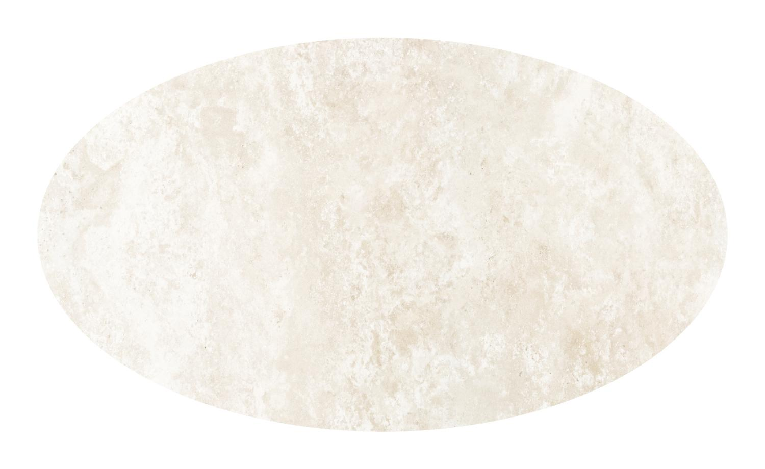 Fano tuintafel ovaal in beige aluminium en volkeramiek Rapolano - L 140 x B 80 x H 74.5 cm